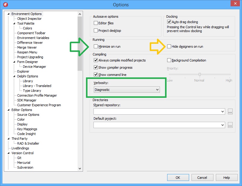Verbosity : Diagnostics, uncheck Minimize on run