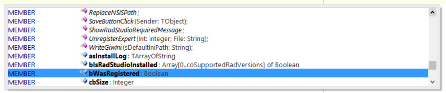 Code Insight Code Completion inno setup