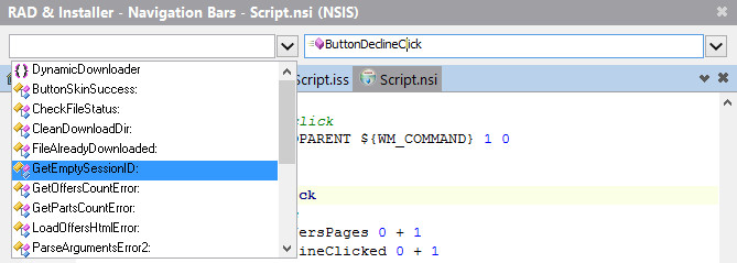 nsis navigation bars types